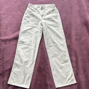 American Eagle Outfitters Cream Wide Leg Pants